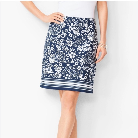 Talbots Dresses & Skirts - Talbots Blue Floral A Line Skirt